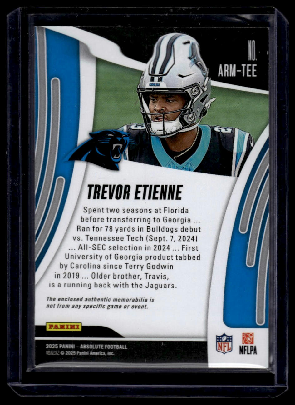 2025 Panini Absolute #ARM-TEE Trevor Etienne Absolute Rookie Materials
