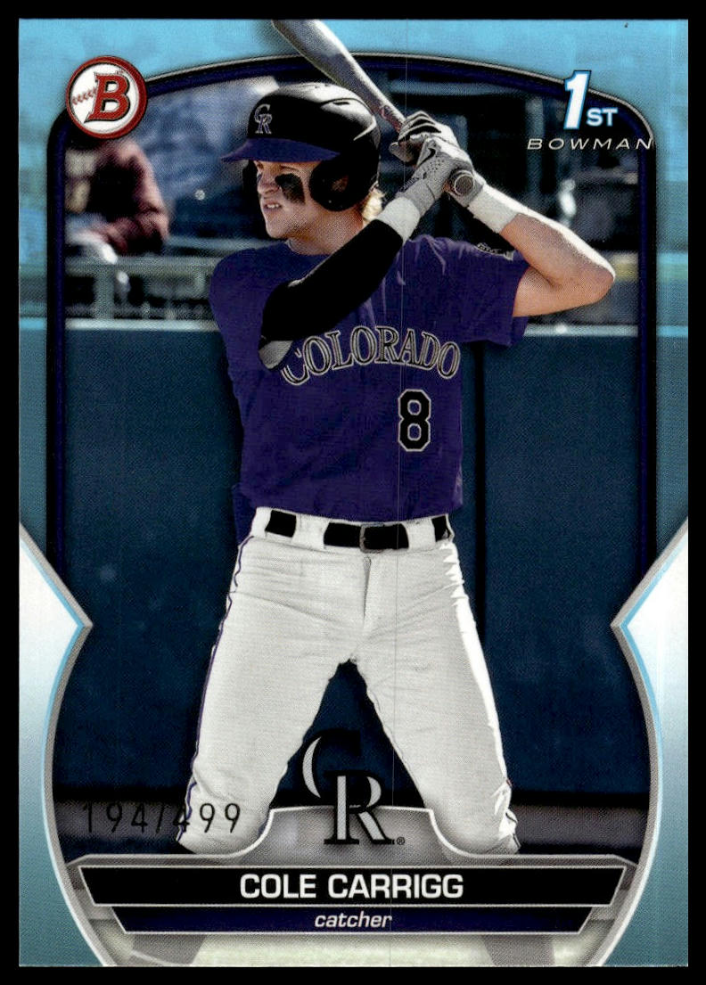 2023 Bowman Draft #BD-151 Cole Carrigg Sky Blue #/499