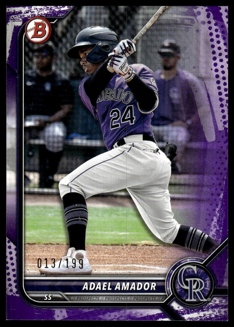 2022 Bowman #BP-109 Adael Amador Prospects Purple #/250