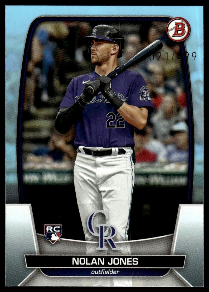 2023 Bowman #74 Nolan Jones Sky Blue #/499