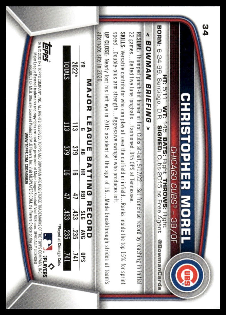 2023 Bowman #34 Christopher Morel