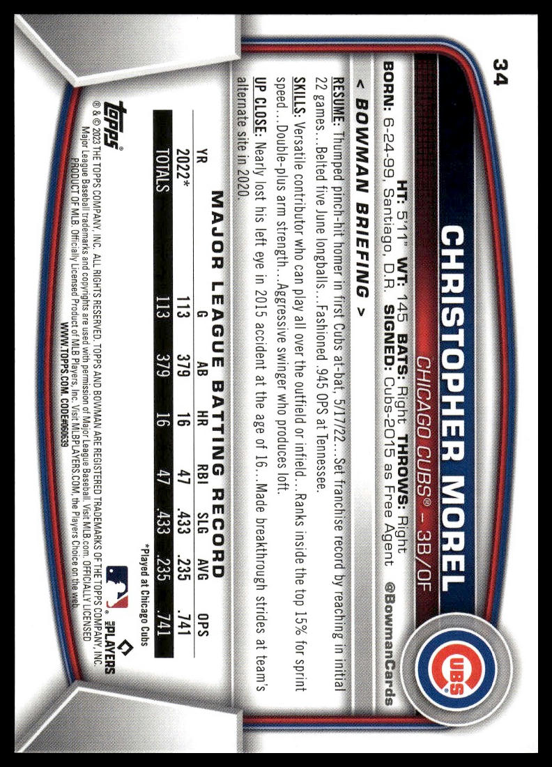 2023 Bowman #34 Christopher Morel