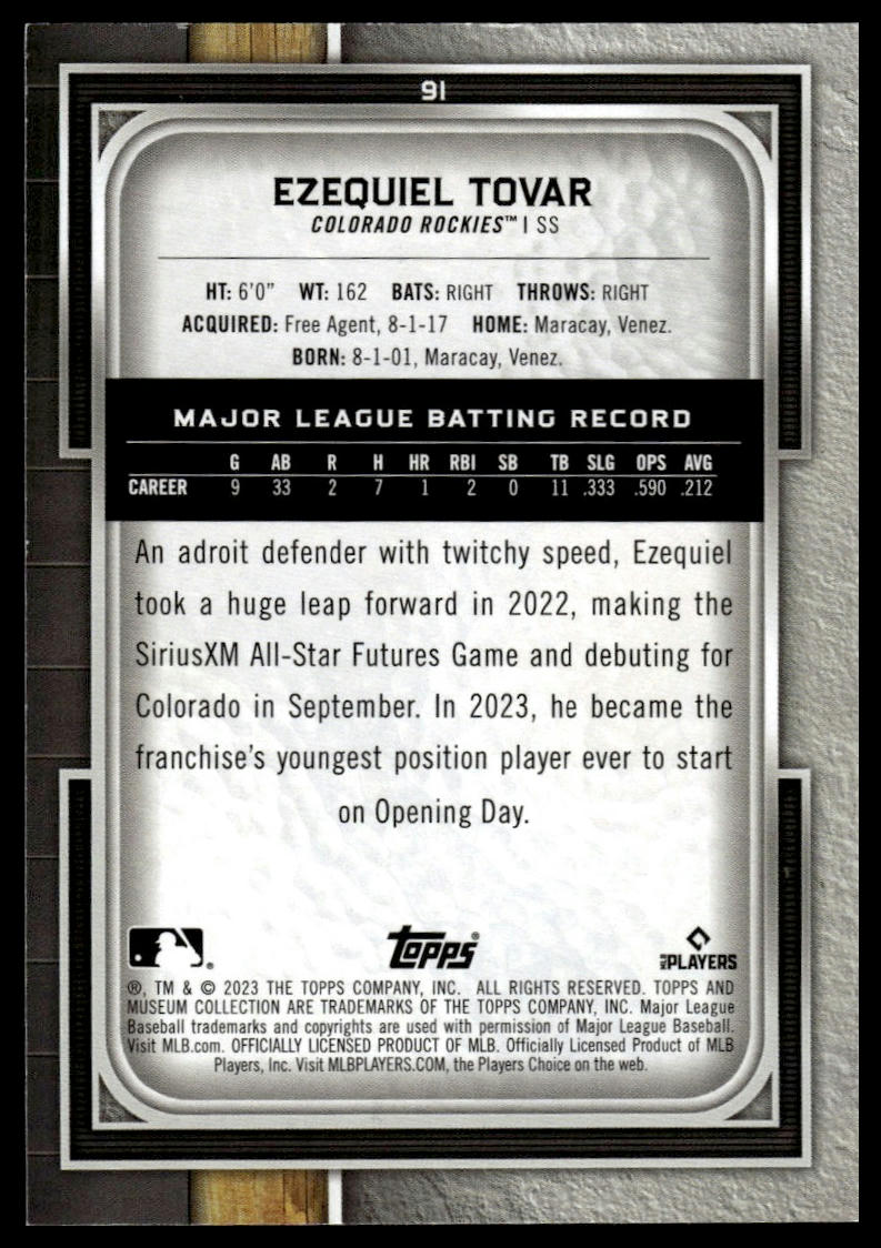 2023 Topps Museum Collection #91 Ezequiel Tovar