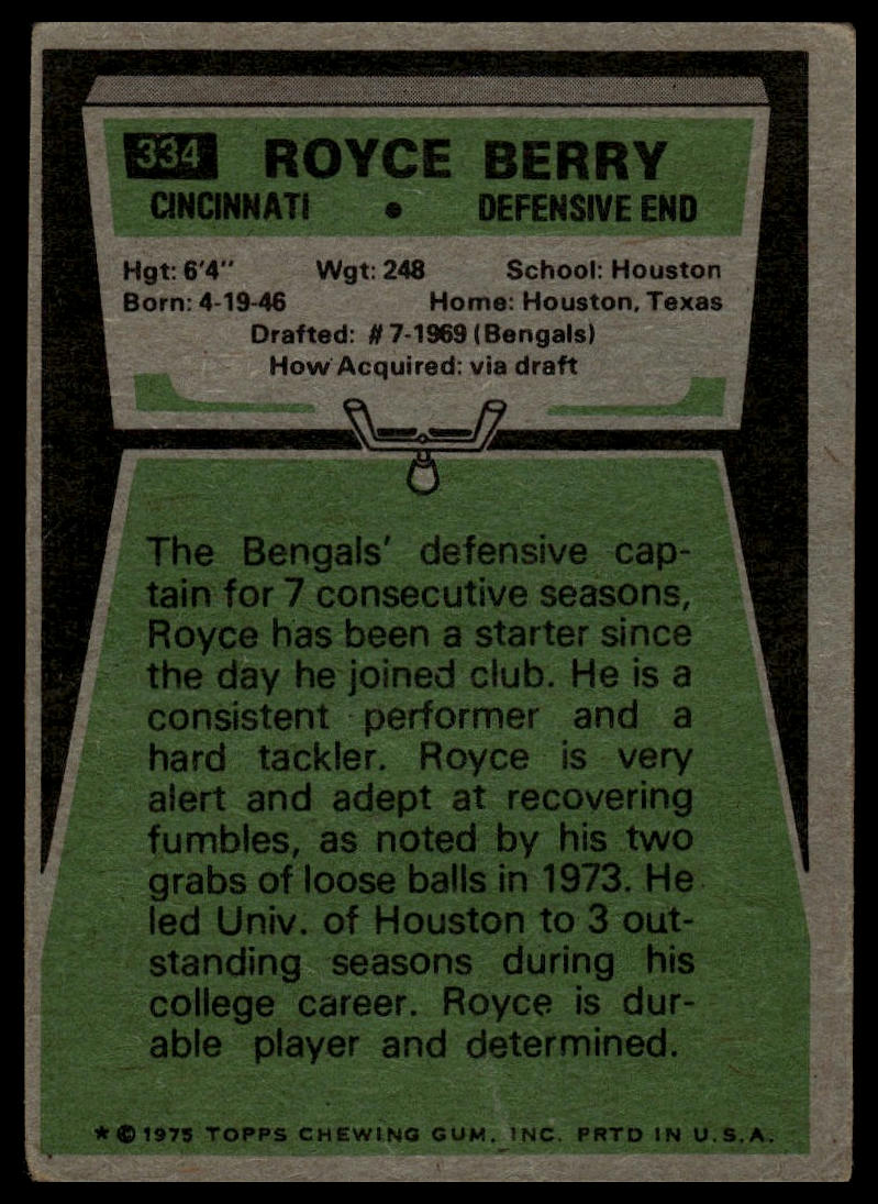 1975 Topps #334 Royce Berry