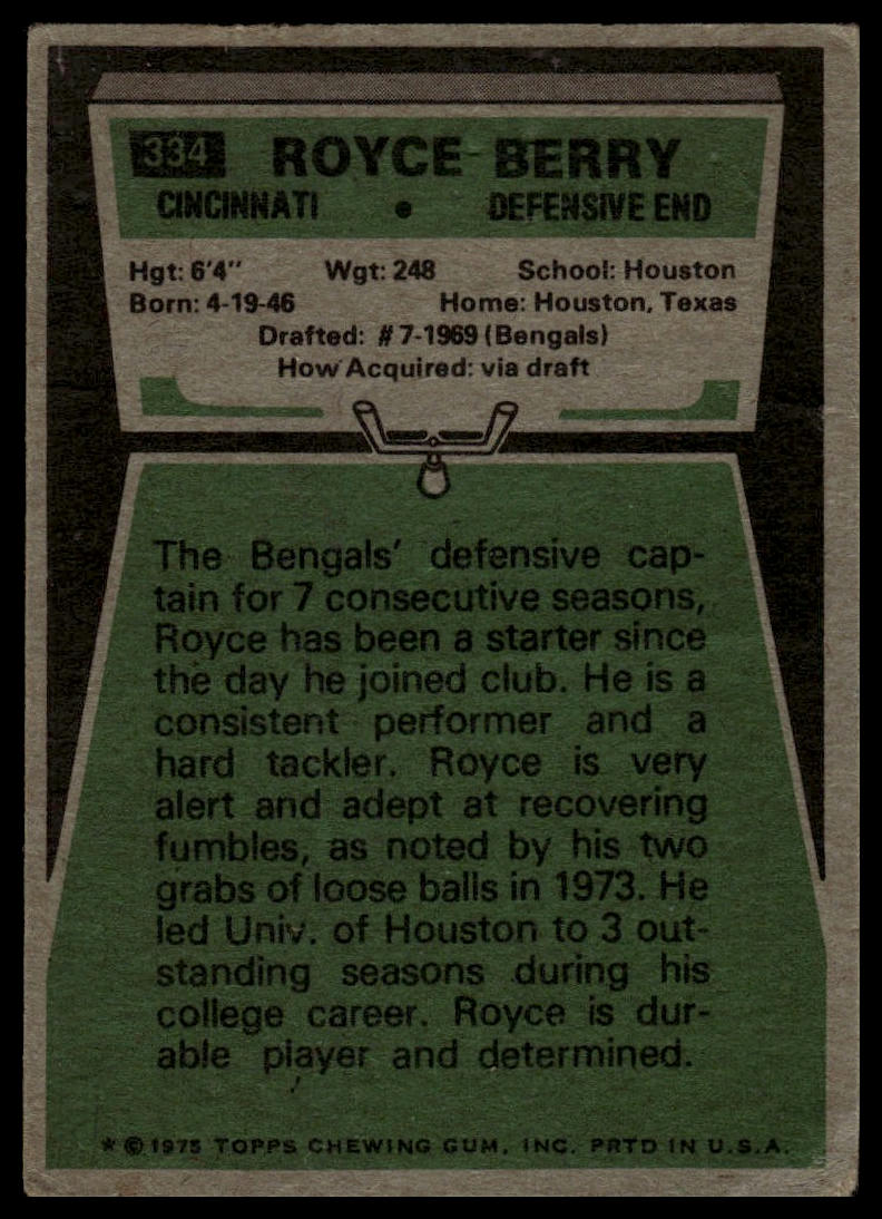 1975 Topps #334 Royce Berry