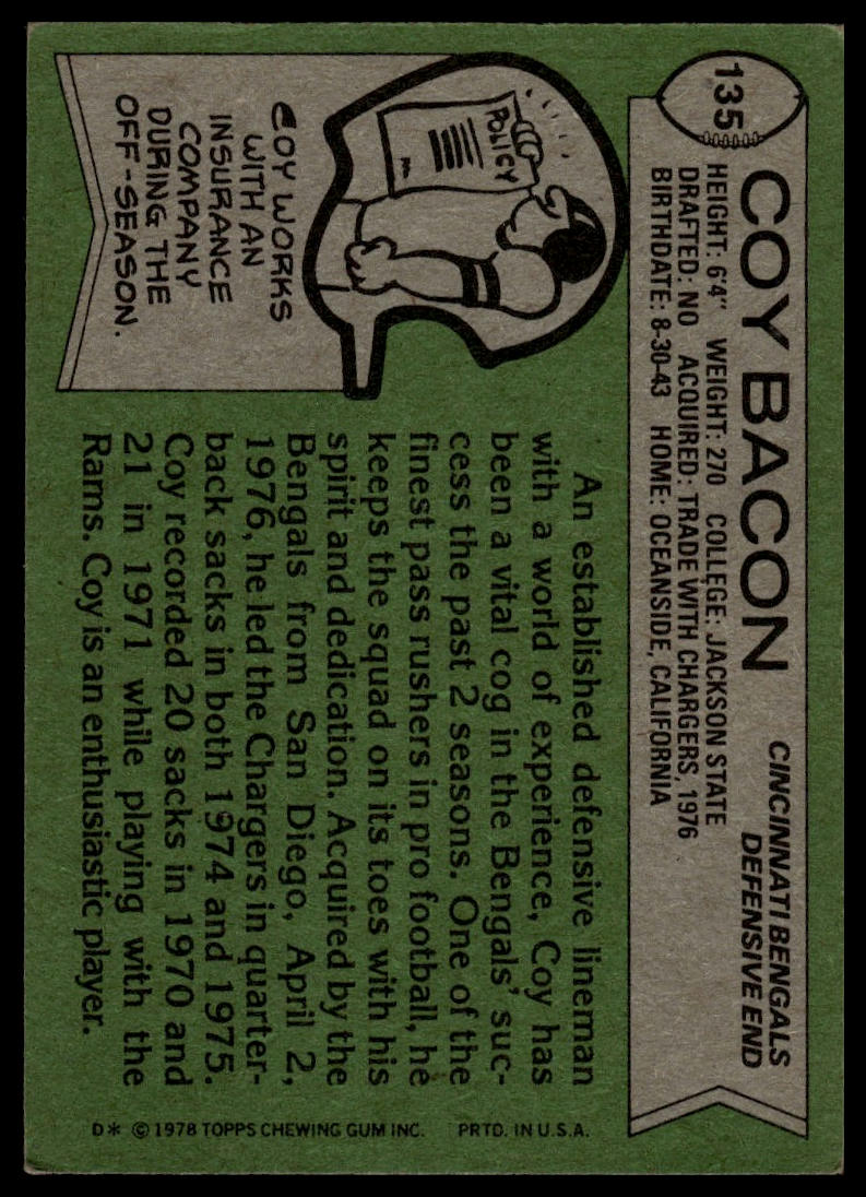 1978 Topps #135 Coy Bacon