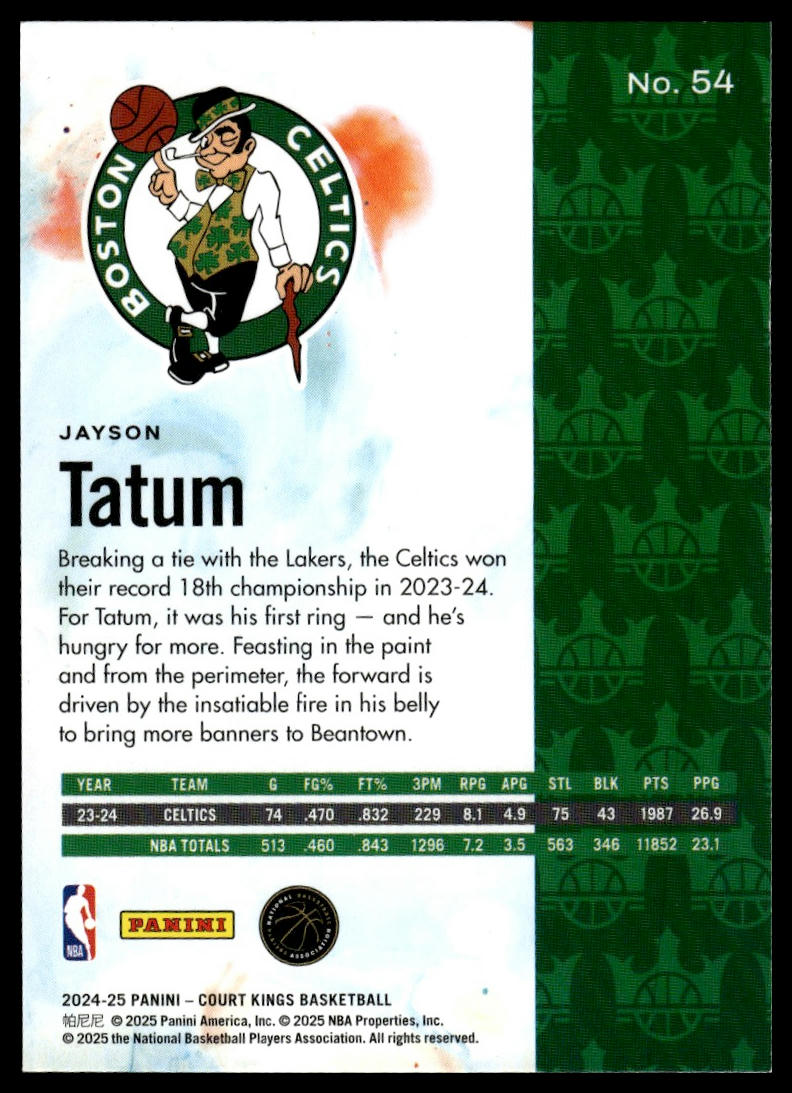2024-25 Panini Court Kings #54 Jayson Tatum