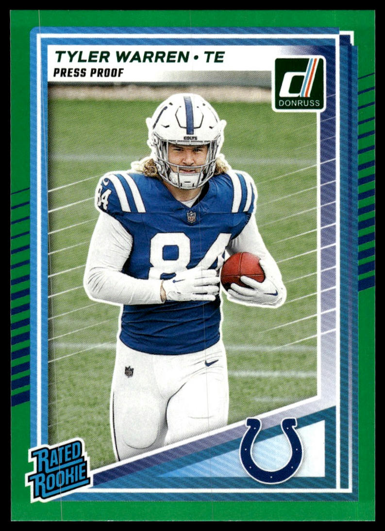 2025 Donruss #337 Tyler Warren Press Proofs Green