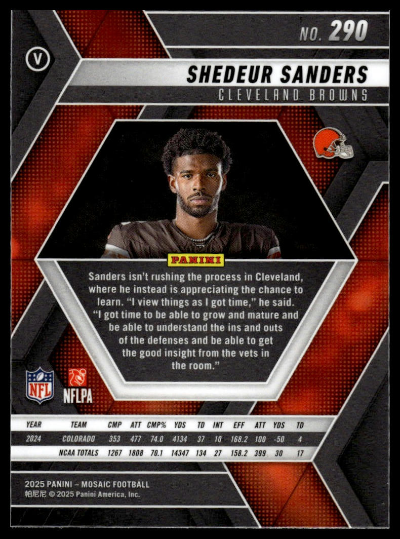 2025 Panini Mosaic #290 Shedeur Sanders