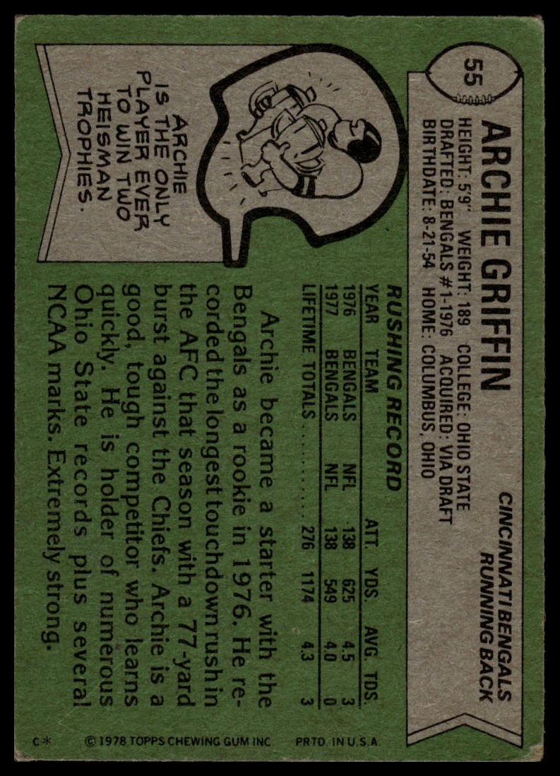 1978 Topps #55 Archie Griffin