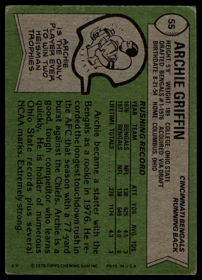 1978 Topps #55 Archie Griffin