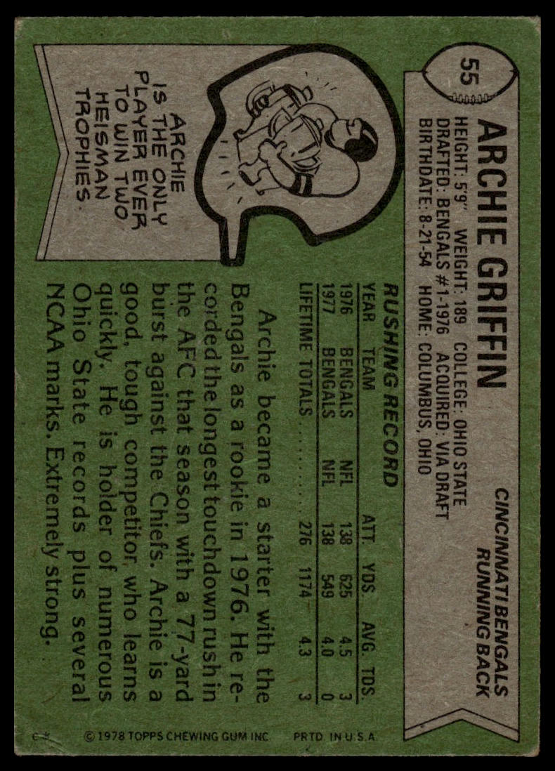 1978 Topps #55 Archie Griffin