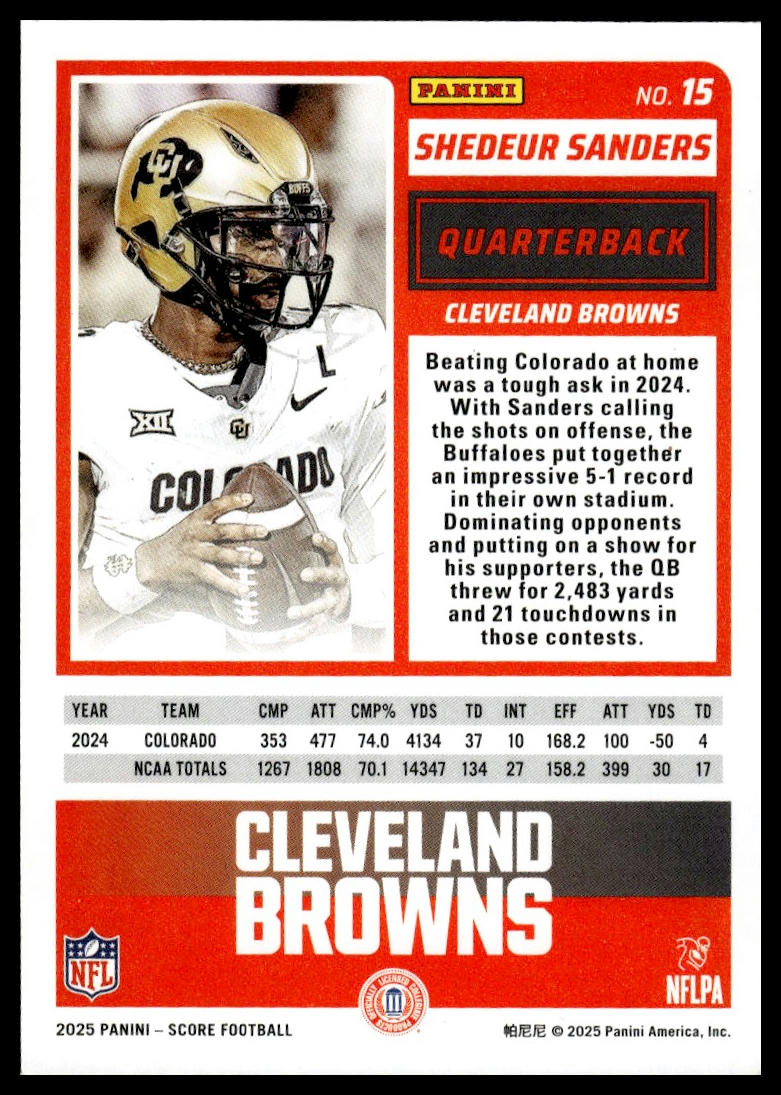 2025 Score #15 Shedeur Sanders