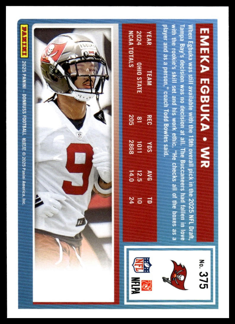 2025 Donruss #375 Emeka Egbuka