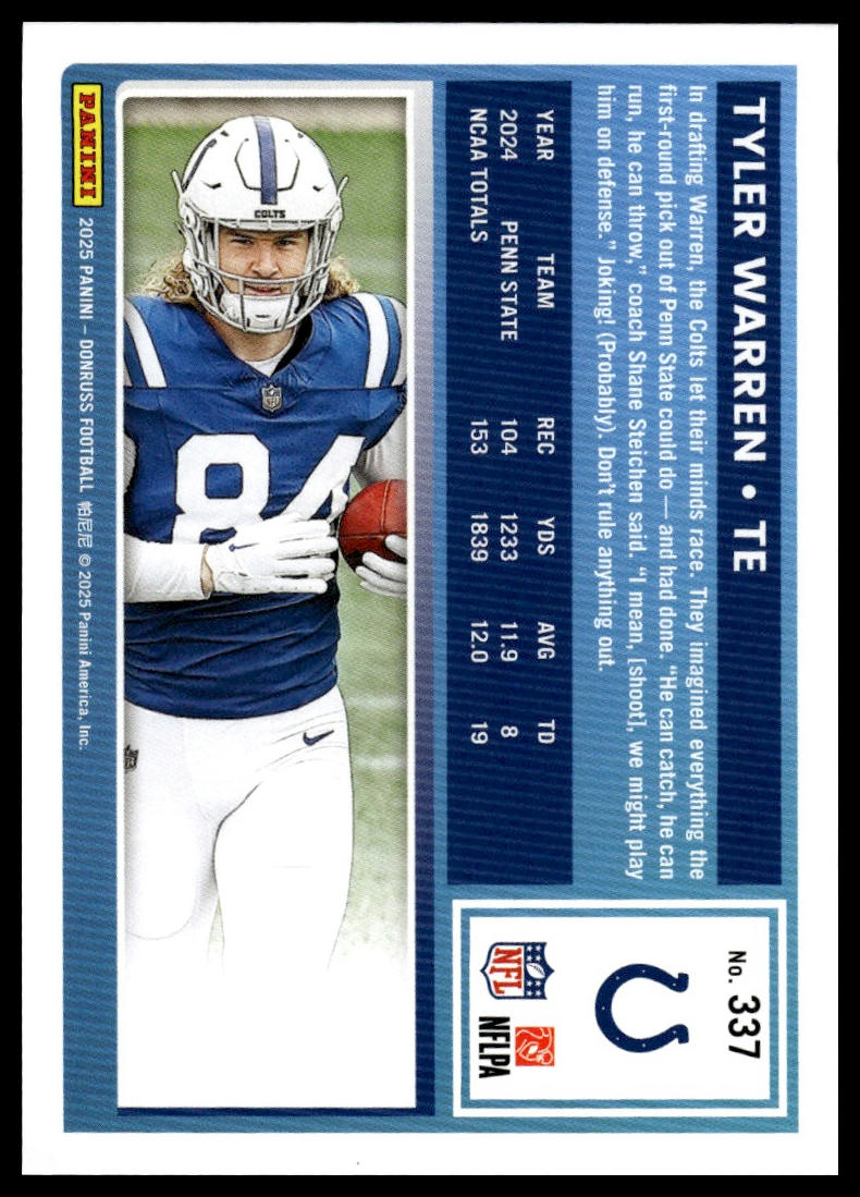 2025 Donruss #337 Tyler Warren