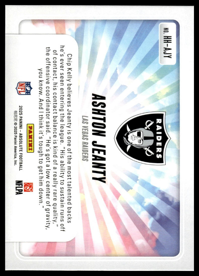 2025 Panini Absolute #HH-AJY Ashton Jeanty Hog Heaven
