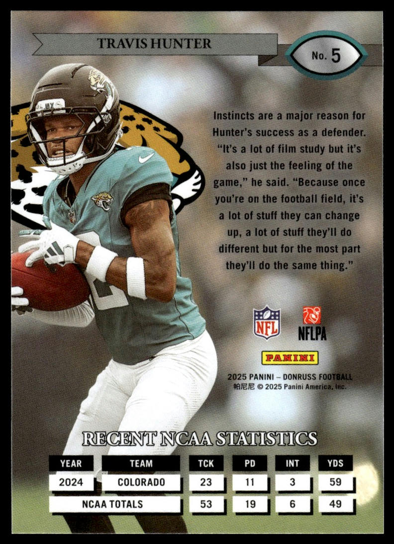2025 Donruss #5 Travis Hunter Retro 1995