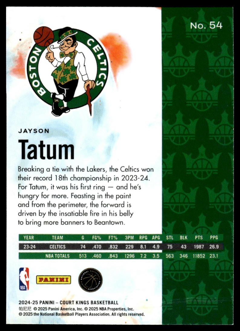 2024-25 Panini Court Kings #54 Jayson Tatum