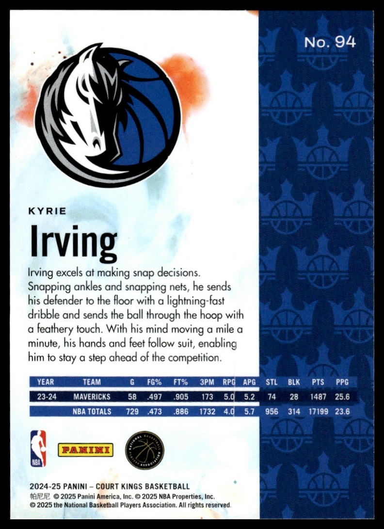 2024-25 Panini Court Kings #94 Kyrie Irving