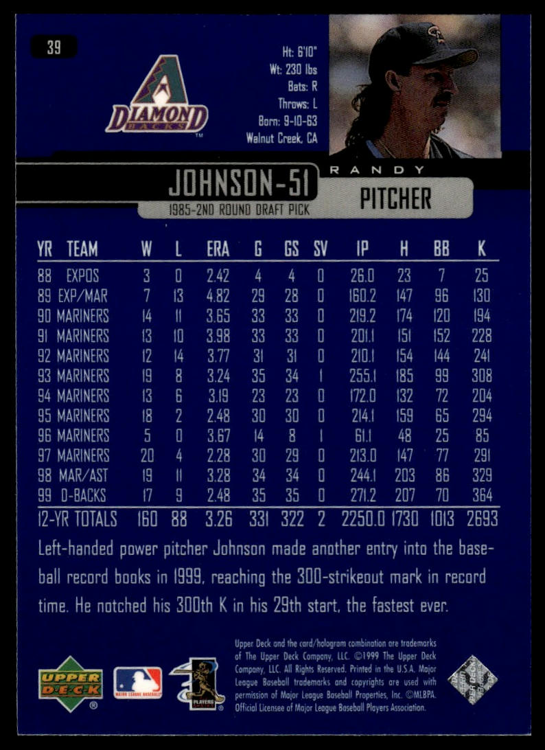 2000 Upper Deck #39 Randy Johnson