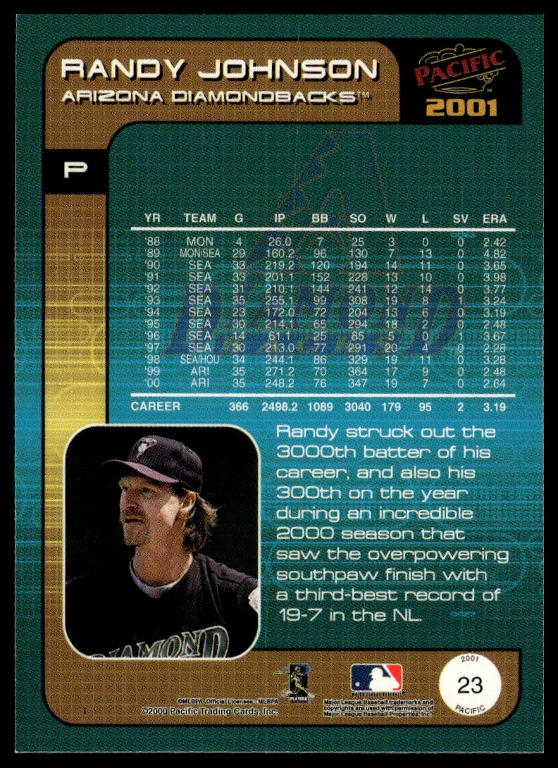 2001 Pacific #23 Randy Johnson