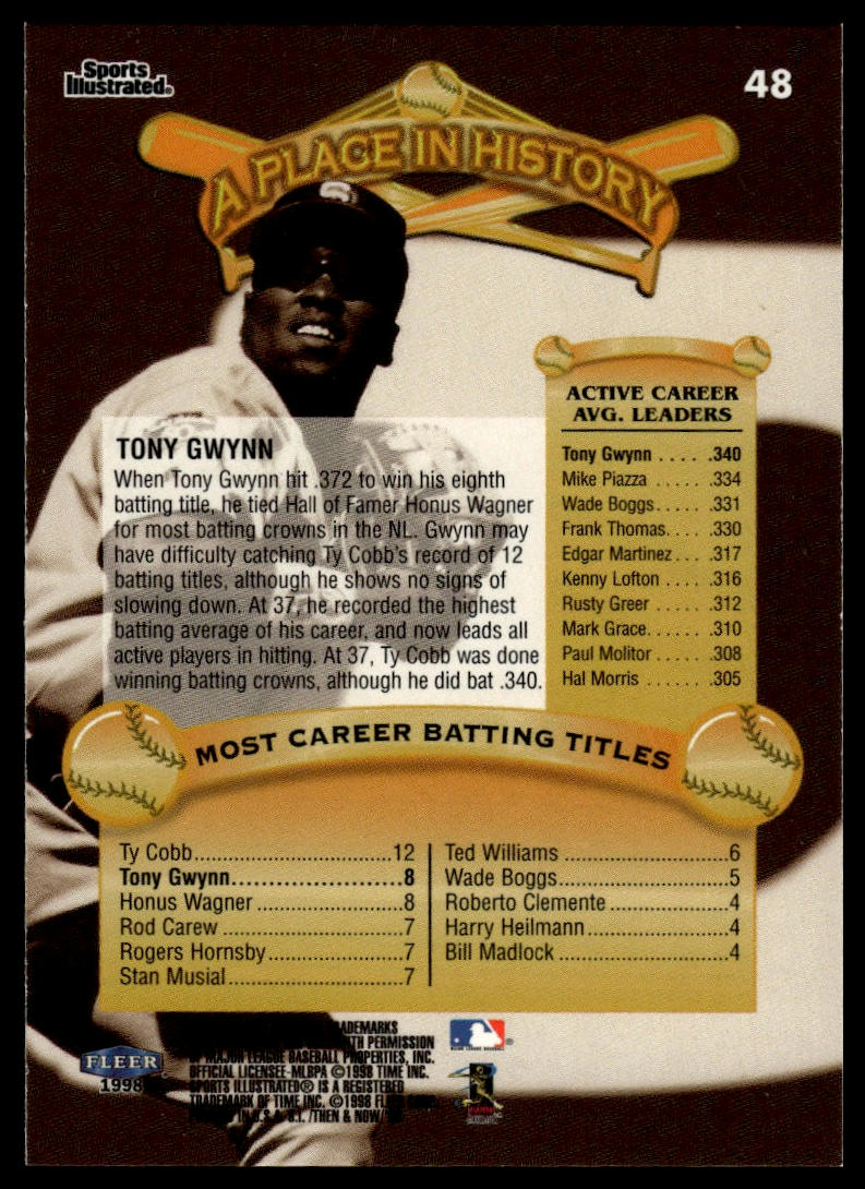 1998 Sports Illustrated Then and Now #48 Tony Gwynn Extra Edition #/500
