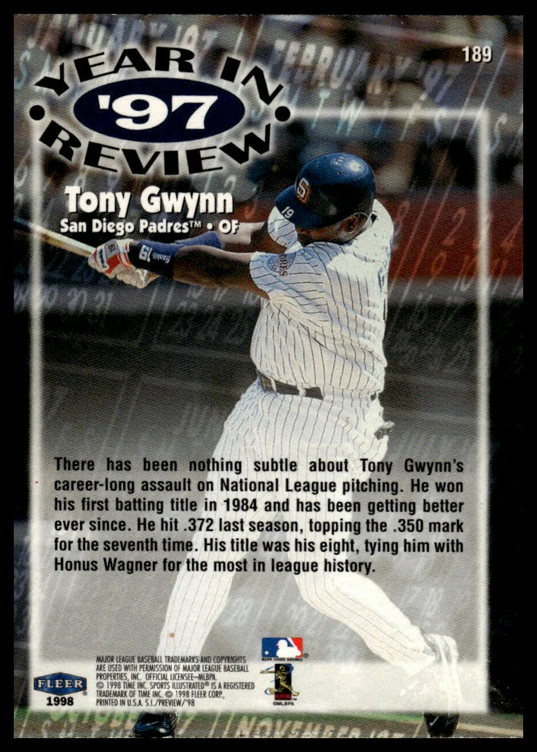 1998 Sports Illustrated #189 Tony Gwynn