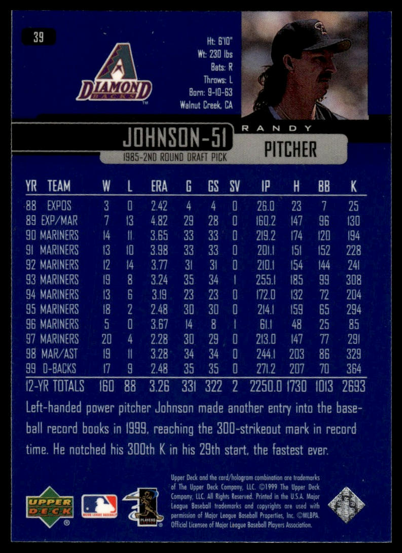 2000 Upper Deck #39 Randy Johnson