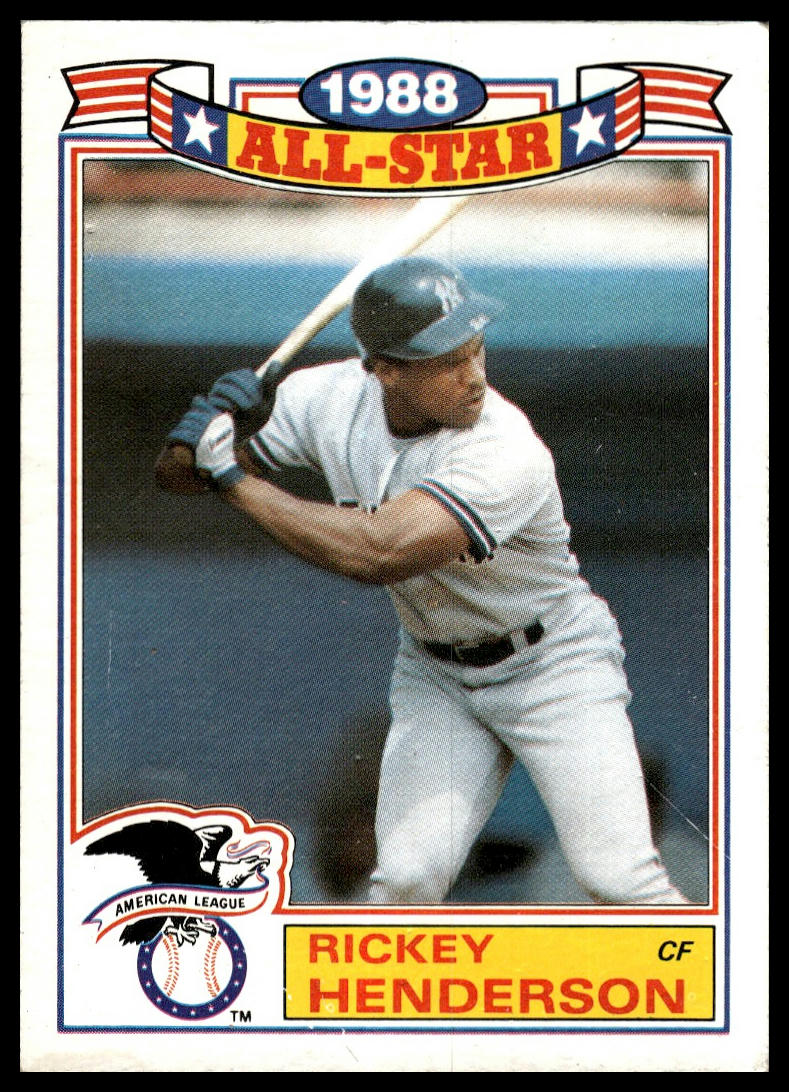 1989 Topps #7 Rickey Henderson Glossy All-Stars