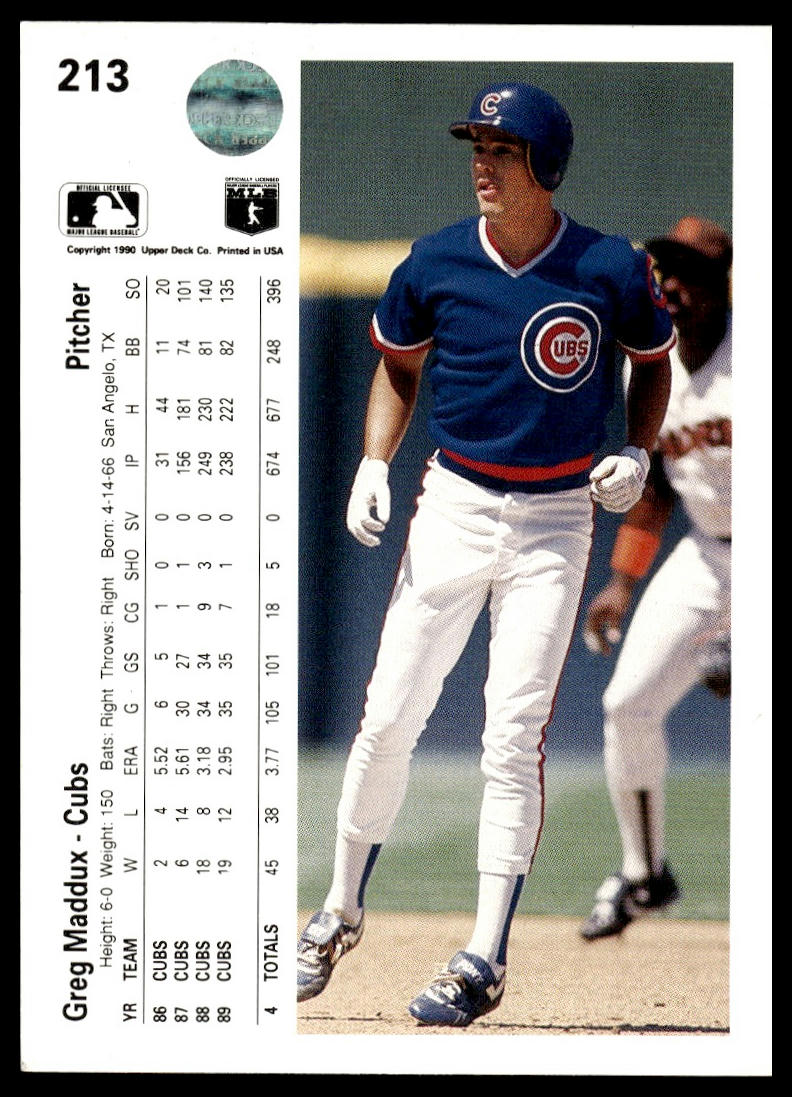 1990 Upper Deck #213 Greg Maddux