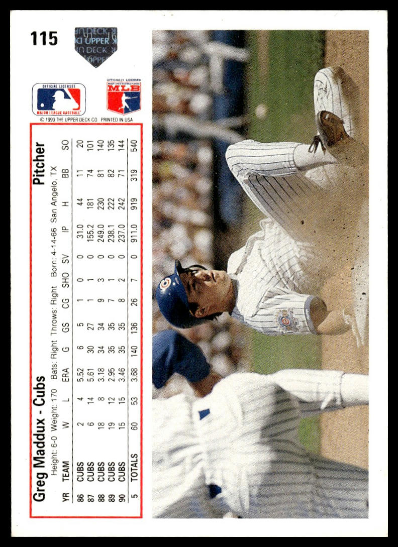 1991 Upper Deck #115 Greg Maddux
