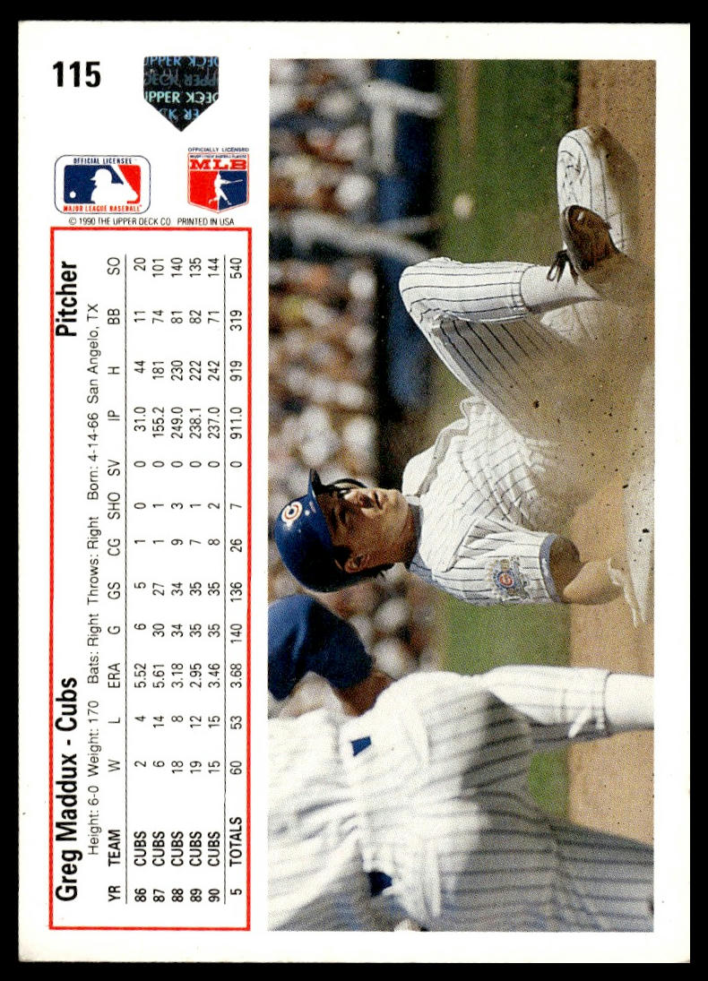 1991 Upper Deck #115 Greg Maddux