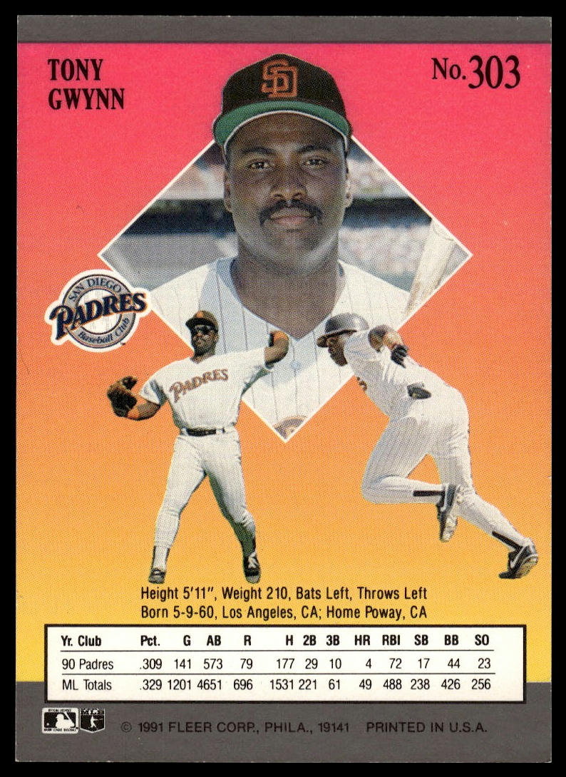 1991 Ultra #303 Tony Gwynn