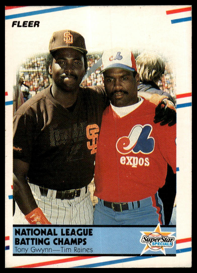 1988 Fleer #631 National League Batting Champs (Tony Gwynn / Tim Raines)