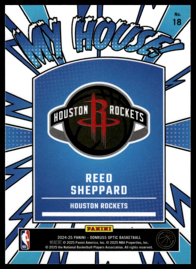2024-25 Donruss Optic #18 Reed Sheppard My House!