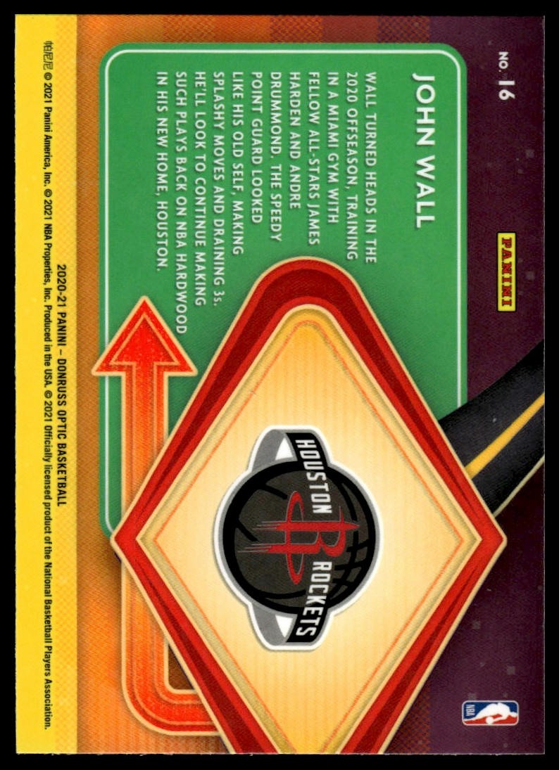 2020-21 Donruss Optic #16 John Wall Express Lane