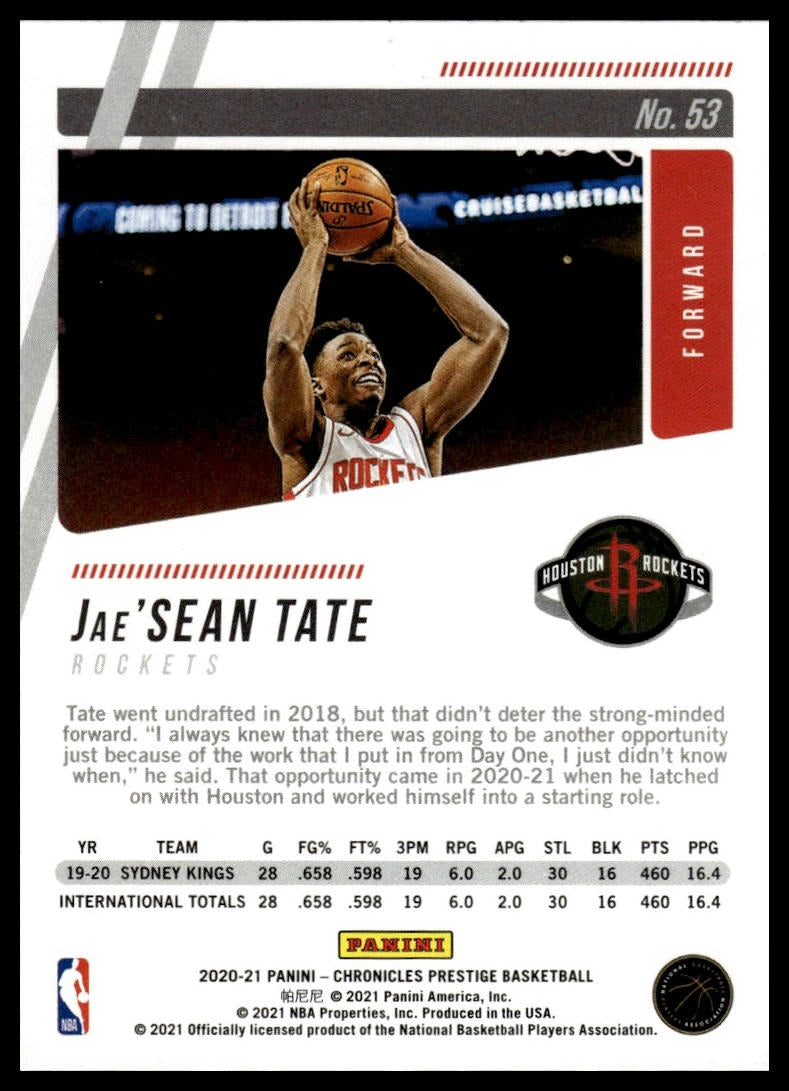 2020-21 Panini Chronicles #53 Jae'Sean Tate