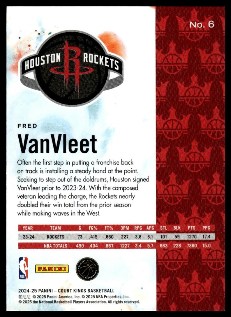 2024-25 Panini Court Kings #6 Fred VanVleet