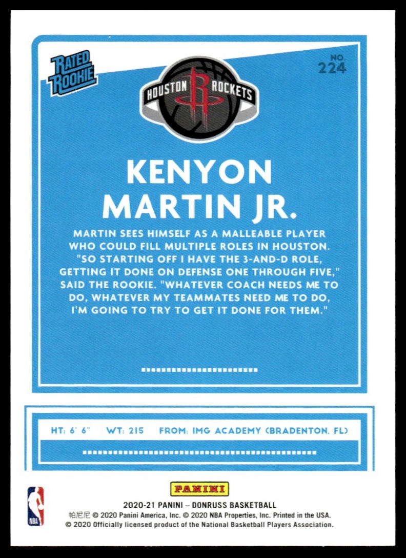 2020-21 Donruss #224 Kenyon Martin Jr.