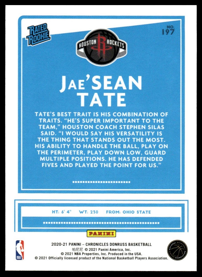 2020-21 Panini Chronicles #197 Jae'Sean Tate