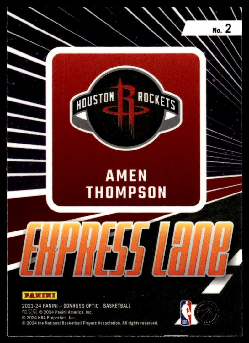 2023-24 Donruss Optic #2 Amen Thompson Express Lane