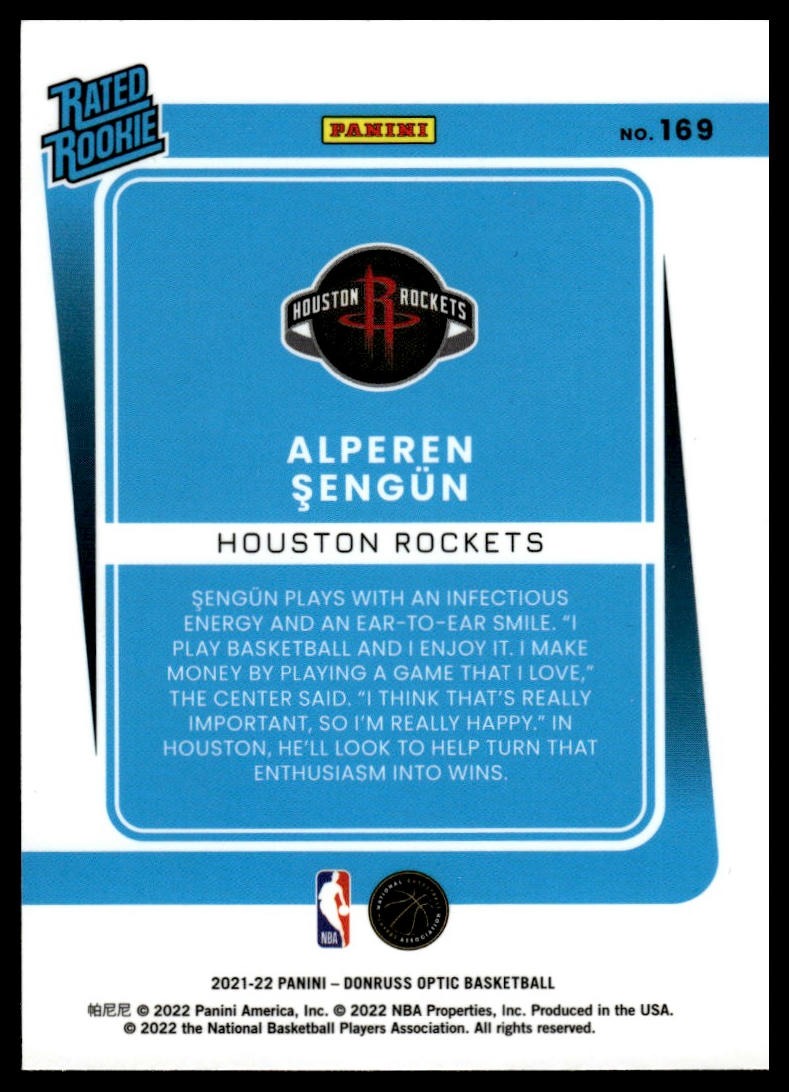 2021-22 Donruss Optic #169 Alperen Sengun