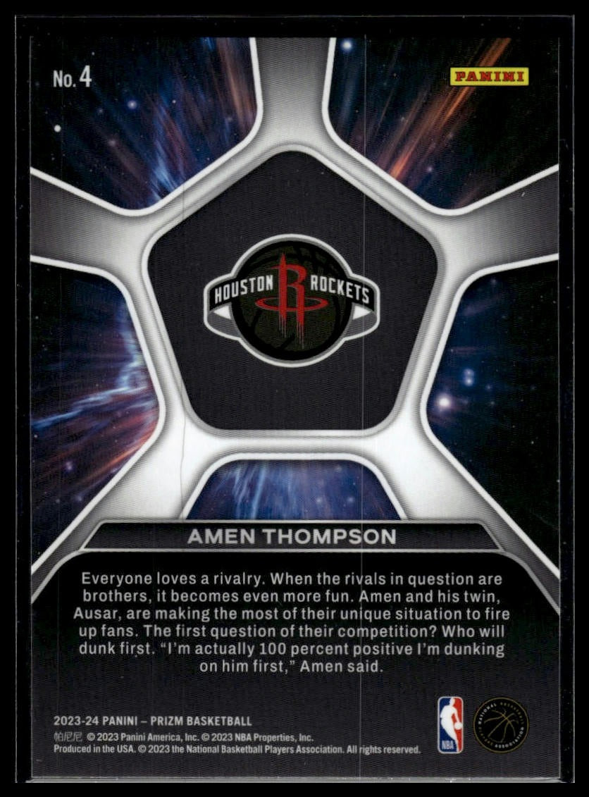 2023-24 Panini Prizm #4 Amen Thompson Deep Space