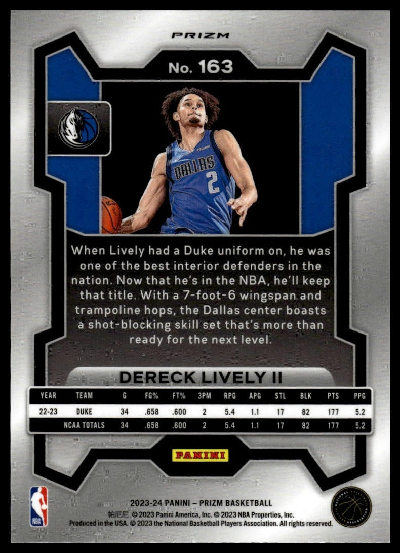 2023-24 Panini Prizm #163 Dereck Lively II Prizm Green