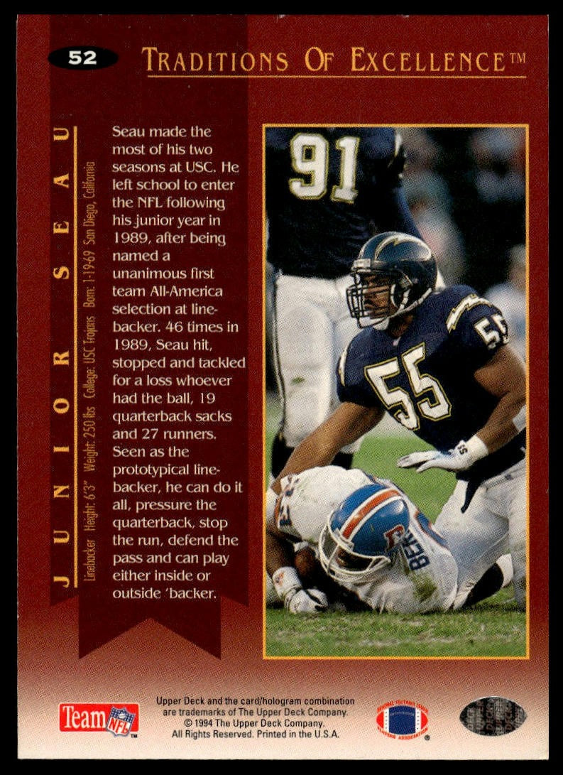 1994 Collector's Choice #52 Junior Seau
