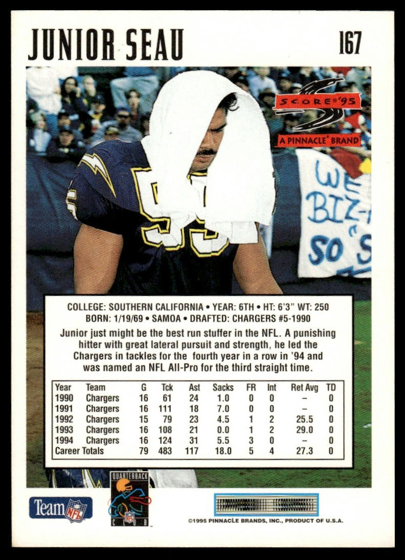 1995 Score #167 Junior Seau