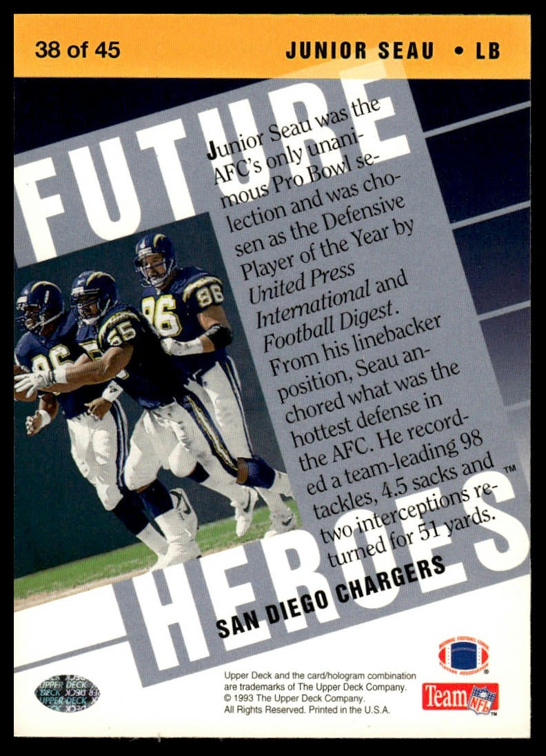 1993 Upper Deck #38 Junior Seau Future Heroes