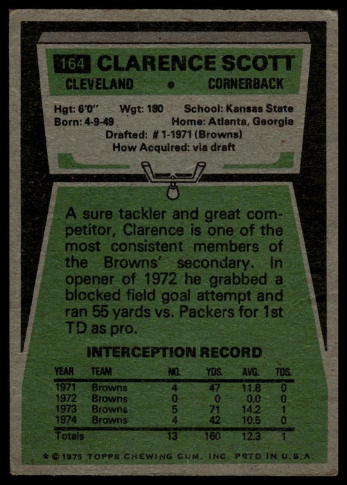 1975 Topps #164 Clarence Scott