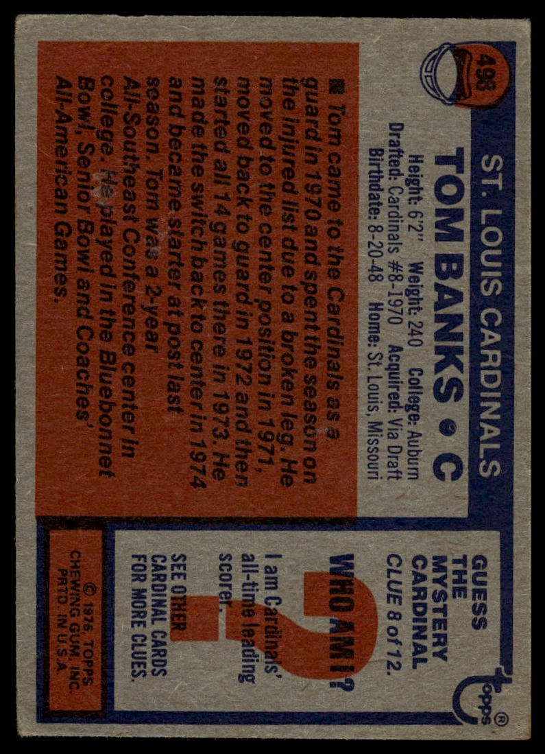 1976 Topps #498 Tom Banks