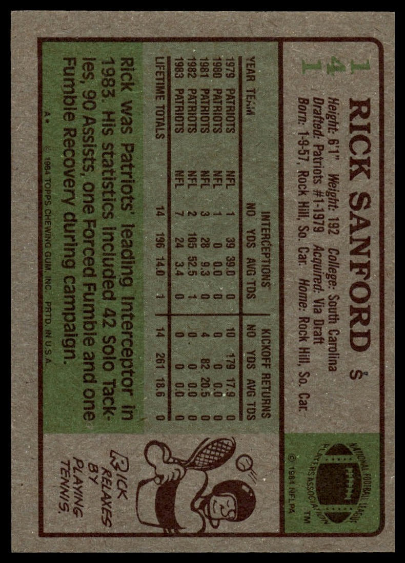 1984 Topps #141 Rick Sanford